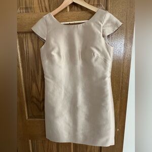 J Crew Classic Chic Tan Cap Sleeve Mini Dress